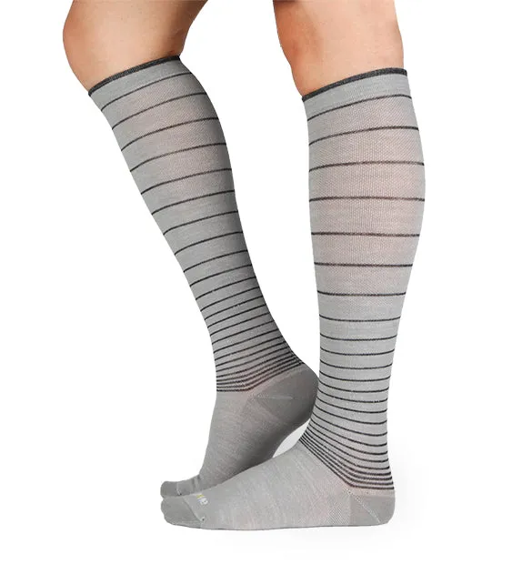 Lightweight Merino Wool Everyday Compression Socks (15-20mmHg) - Stripes