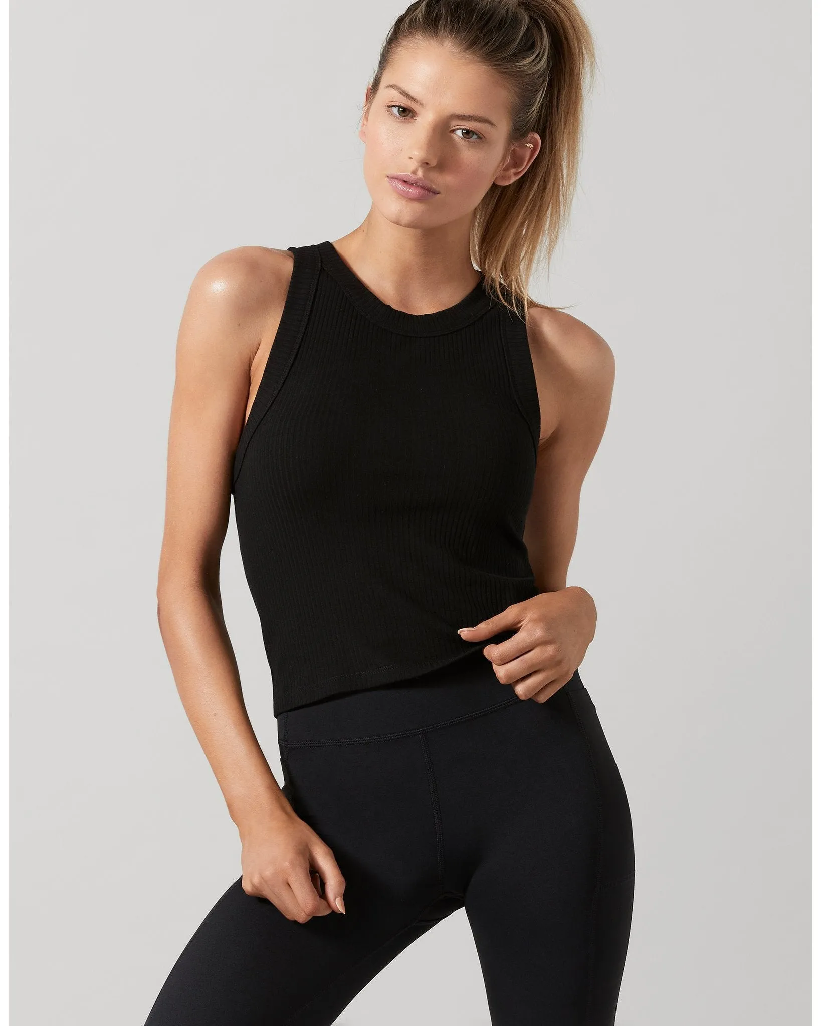 Lilybod Harmony Rib Tank - Black