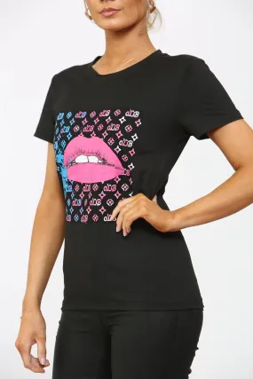 'LIP '  PRINT T-SHIRT