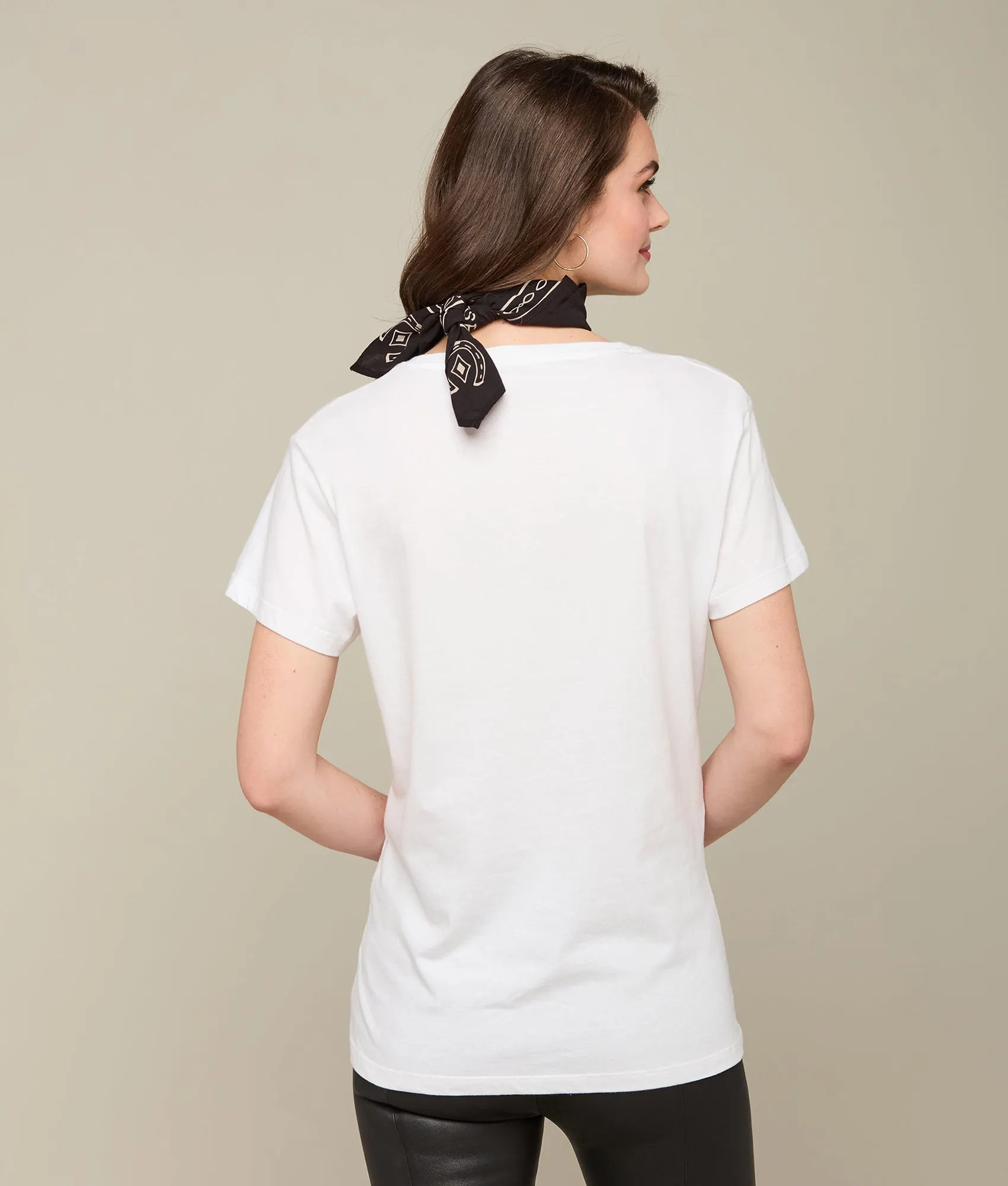 Lucchese Stripe Logo Tee :: White & Black Plaid