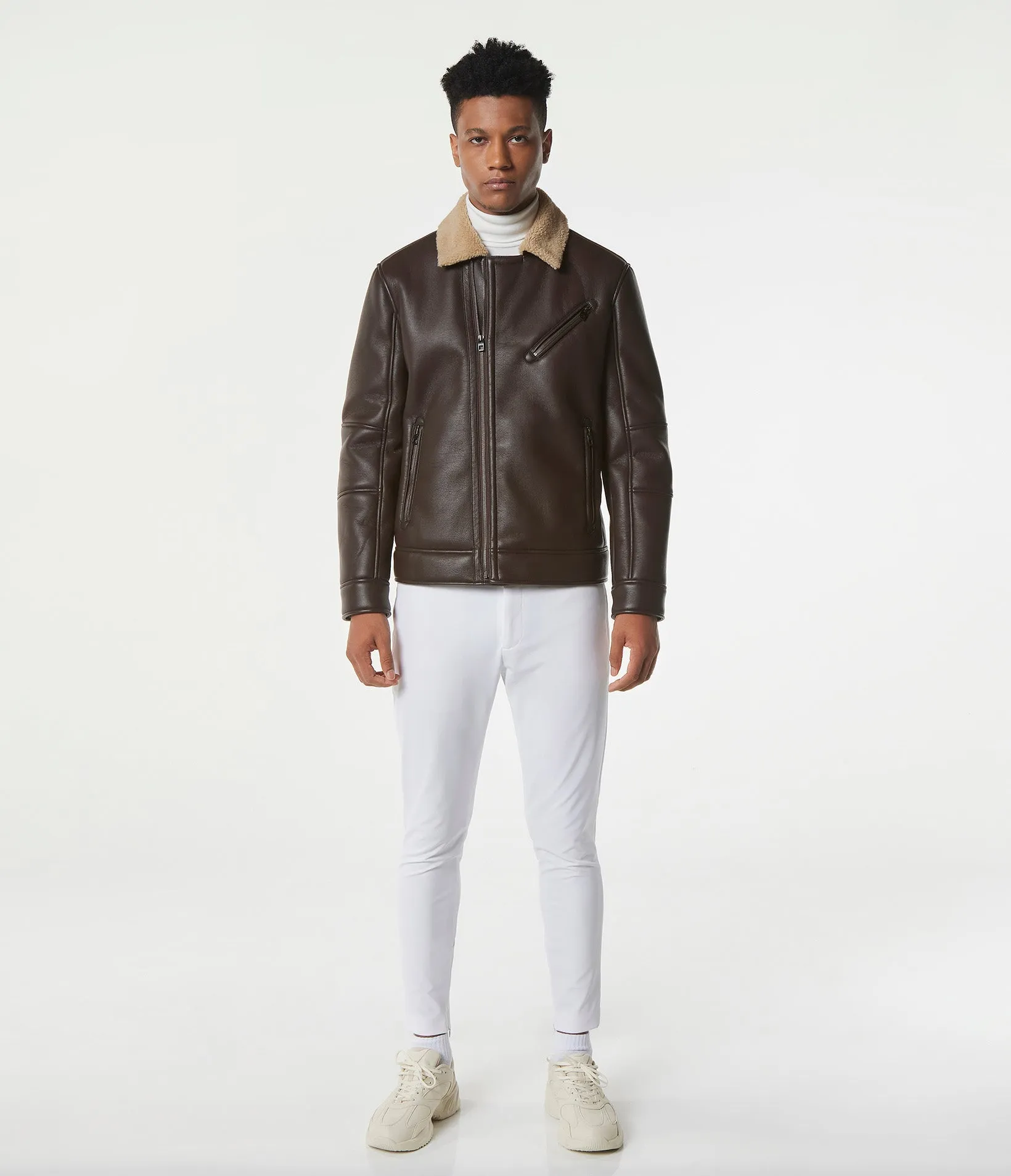 Maxton Faux Shearling Moto Jacket