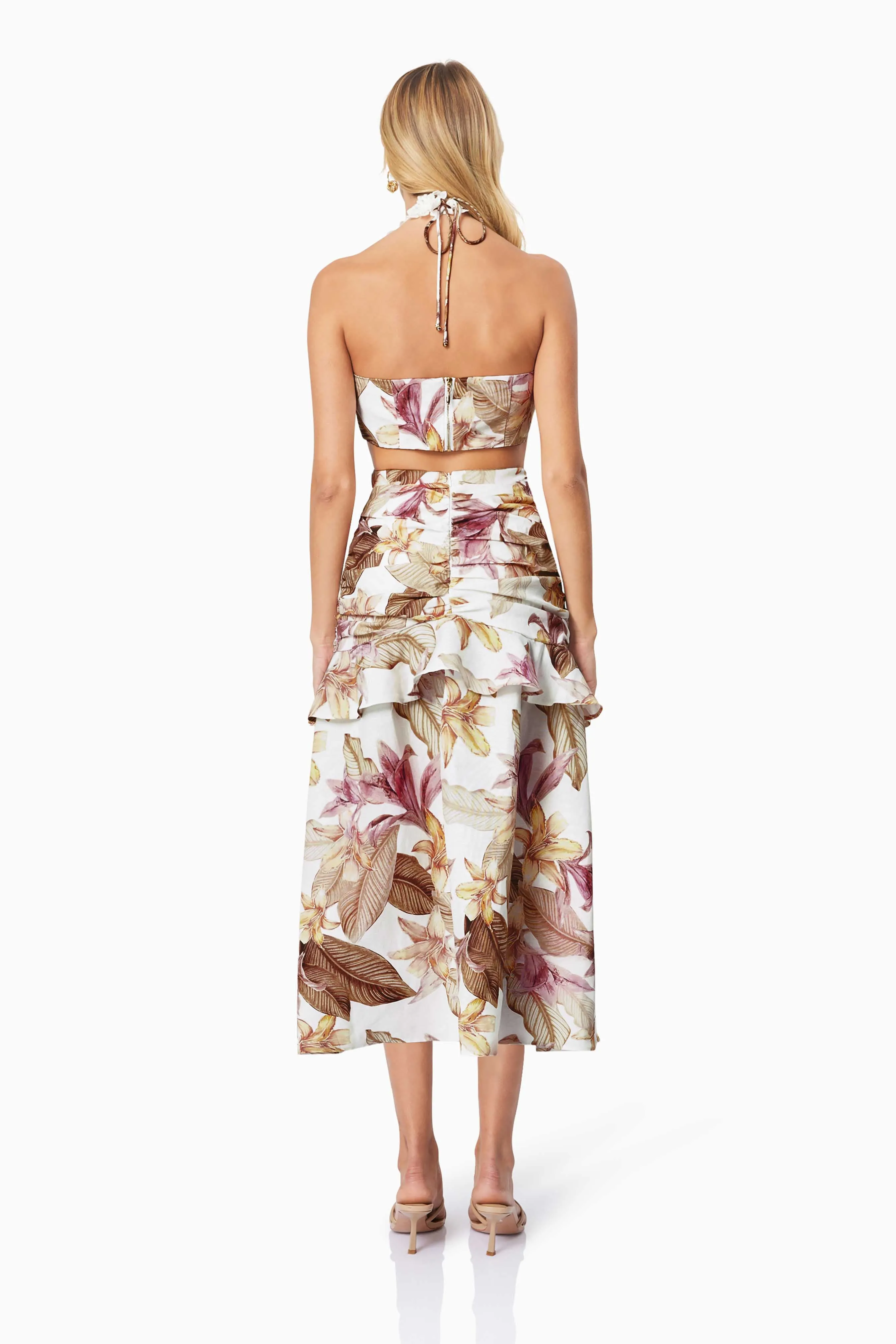 Meadow Floral Cocktail Dress In White