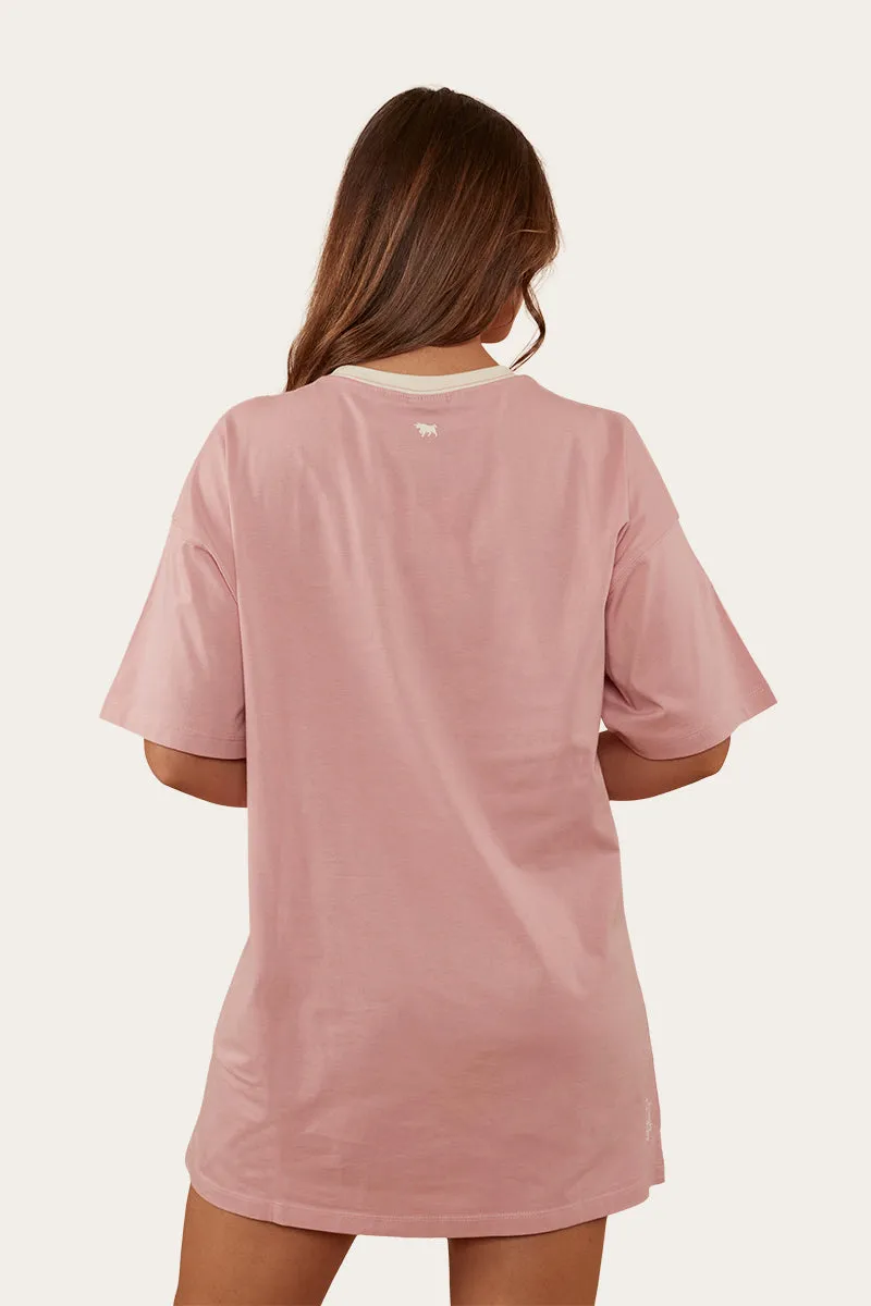 Melrose Womens T-Shirt Dress - Rosey Pink