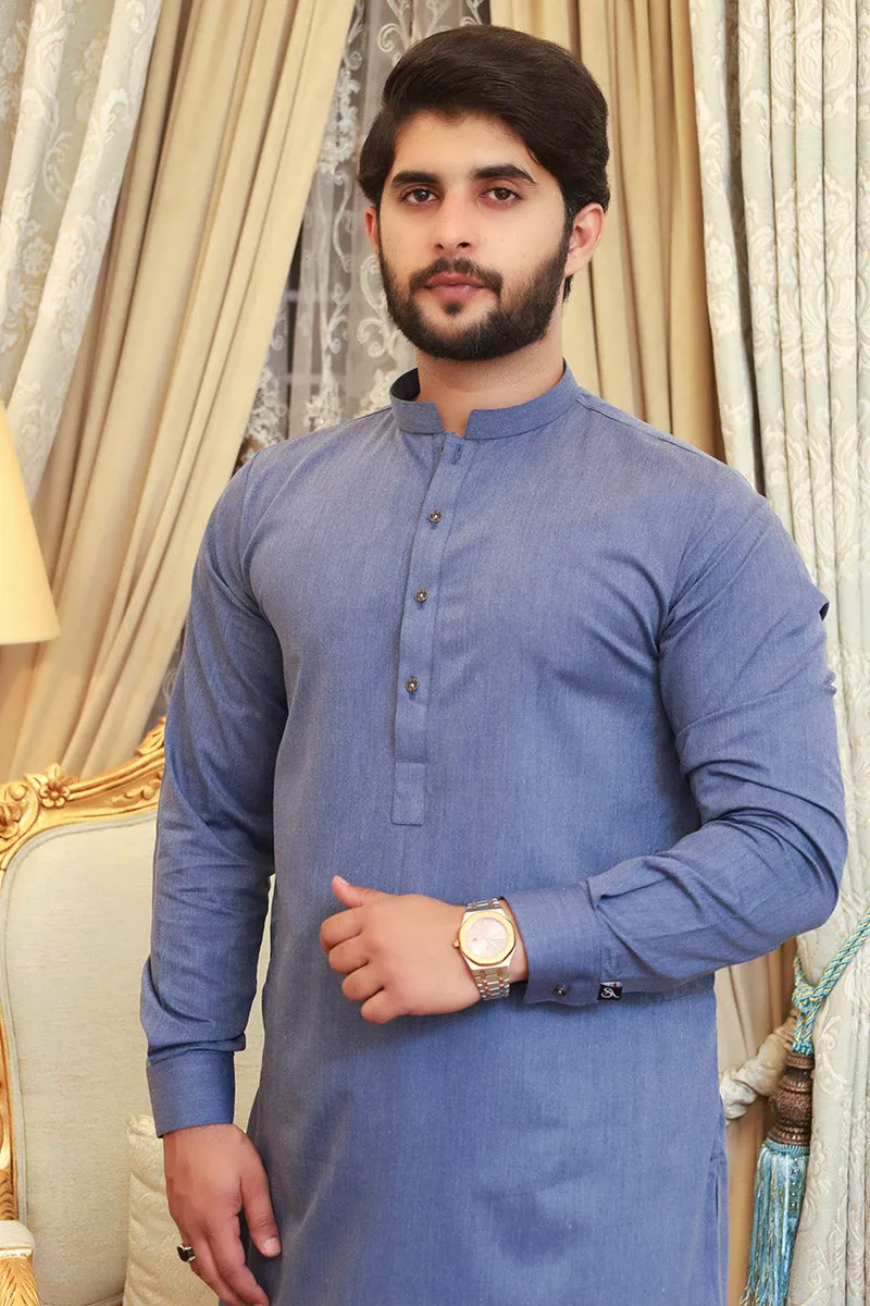 Men Premium Kameez Shalwar Blue