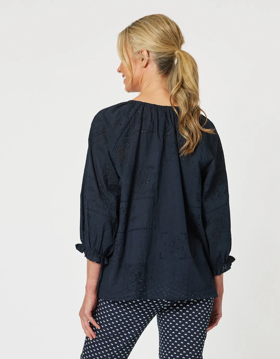 Mila Lace Top - Navy