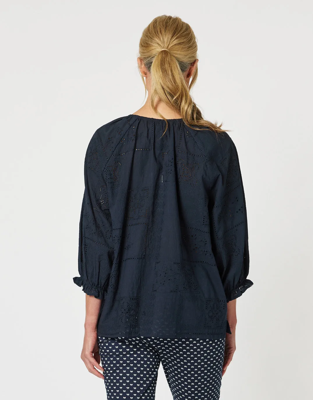 Mila Lace Top - Navy