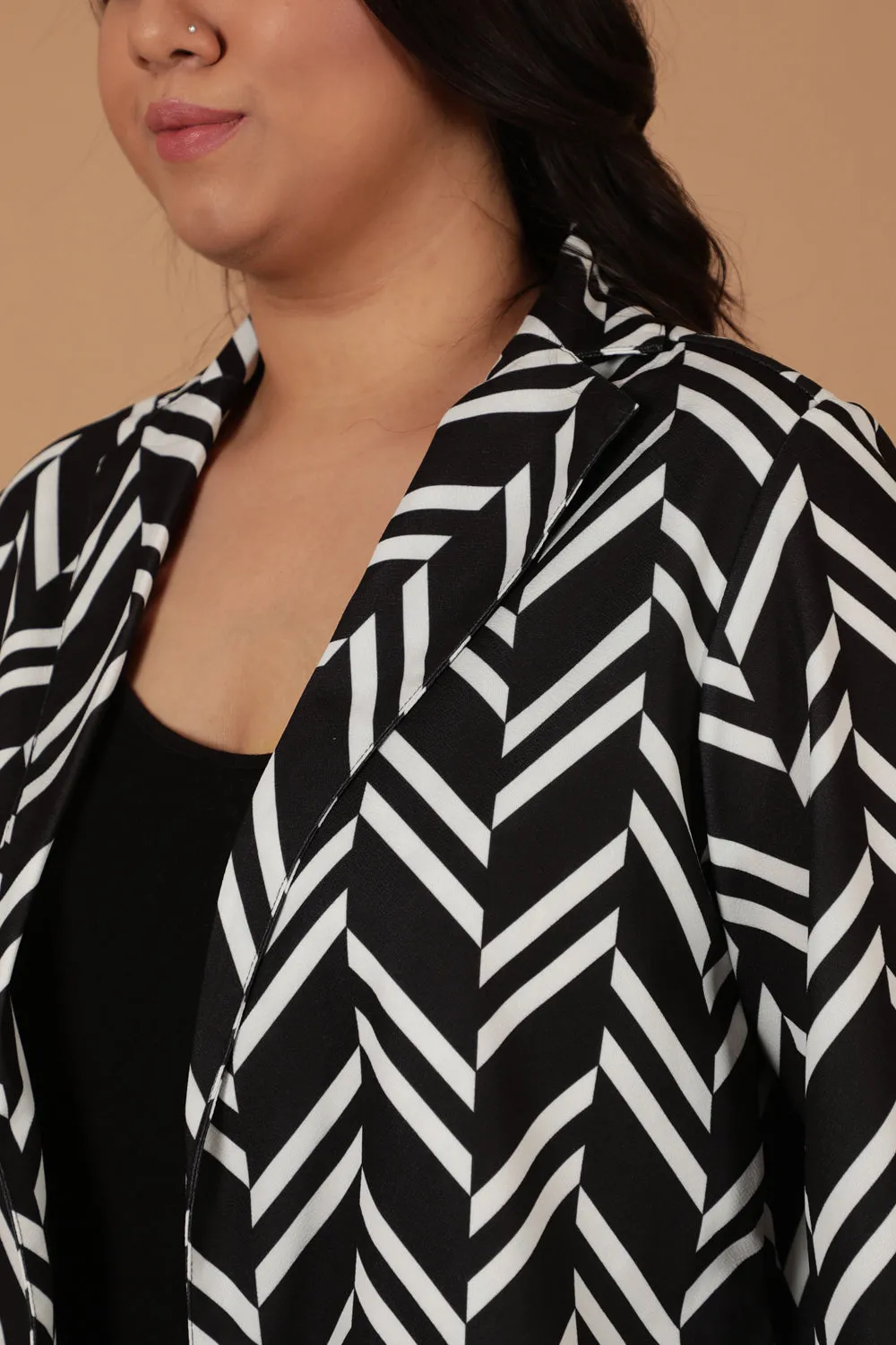 Monochrome Chevron Blazer