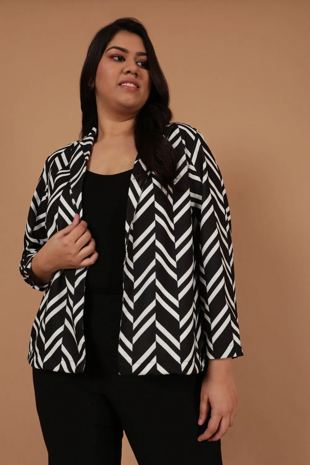 Monochrome Chevron Blazer