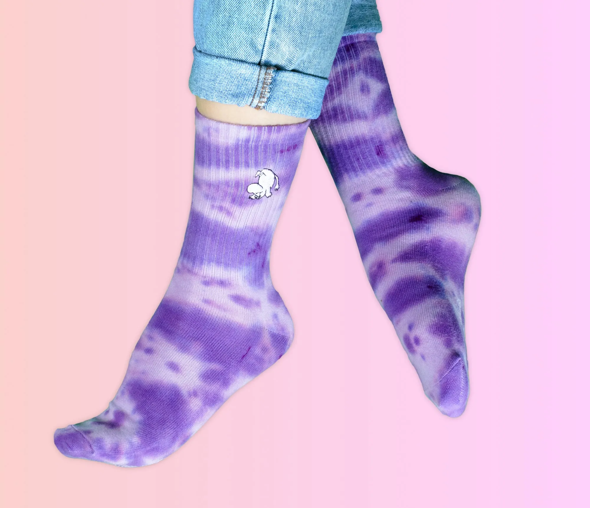 Moomintroll Tie Dye Ladies Socks - Purple