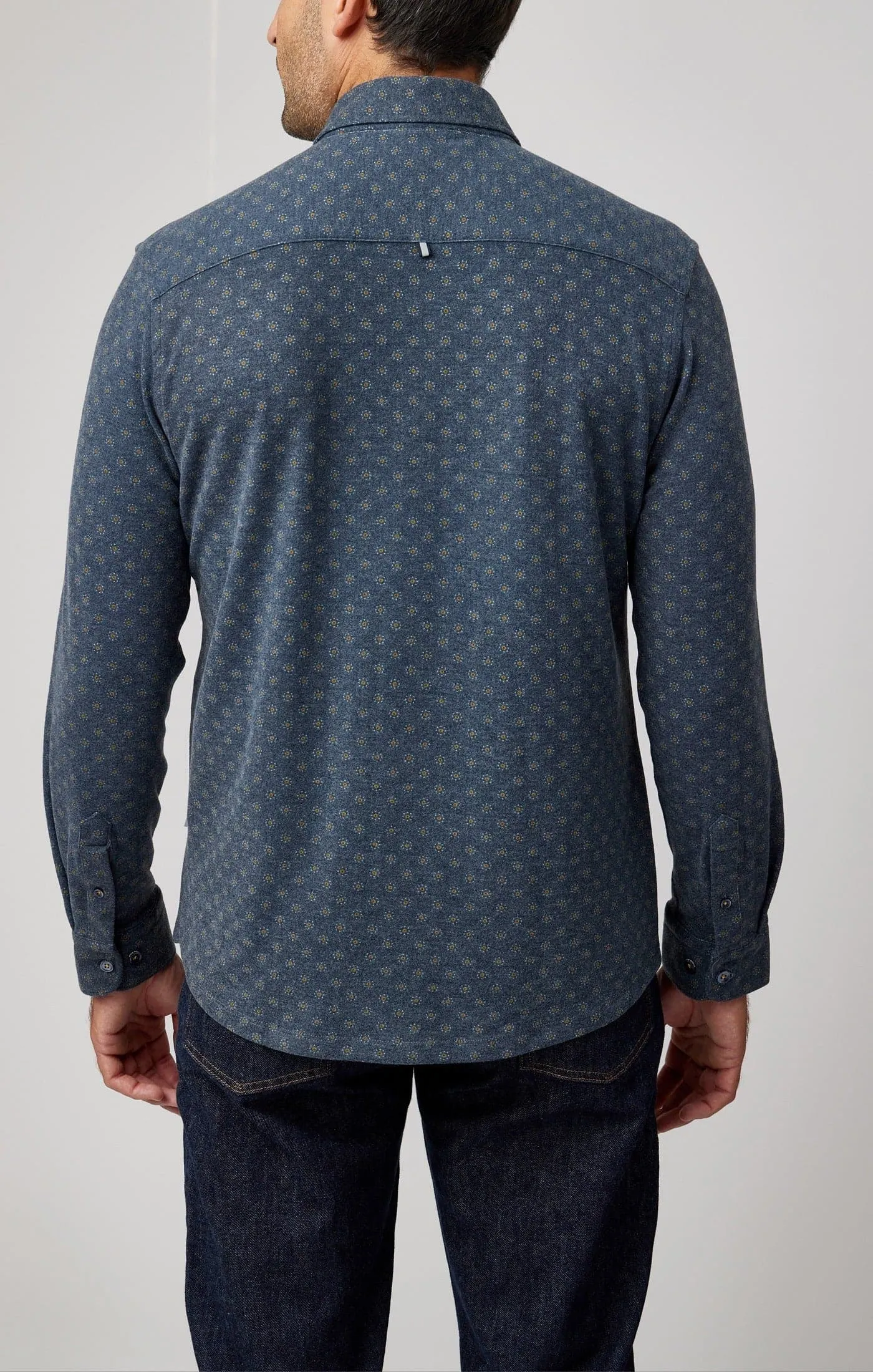 Navy Multi Dot Geo Jersey Shirt