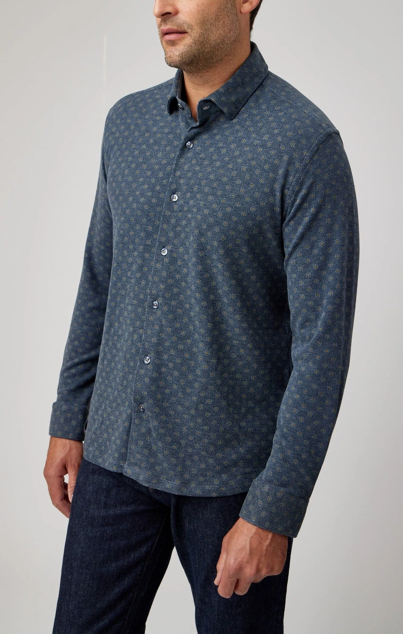 Navy Multi Dot Geo Jersey Shirt