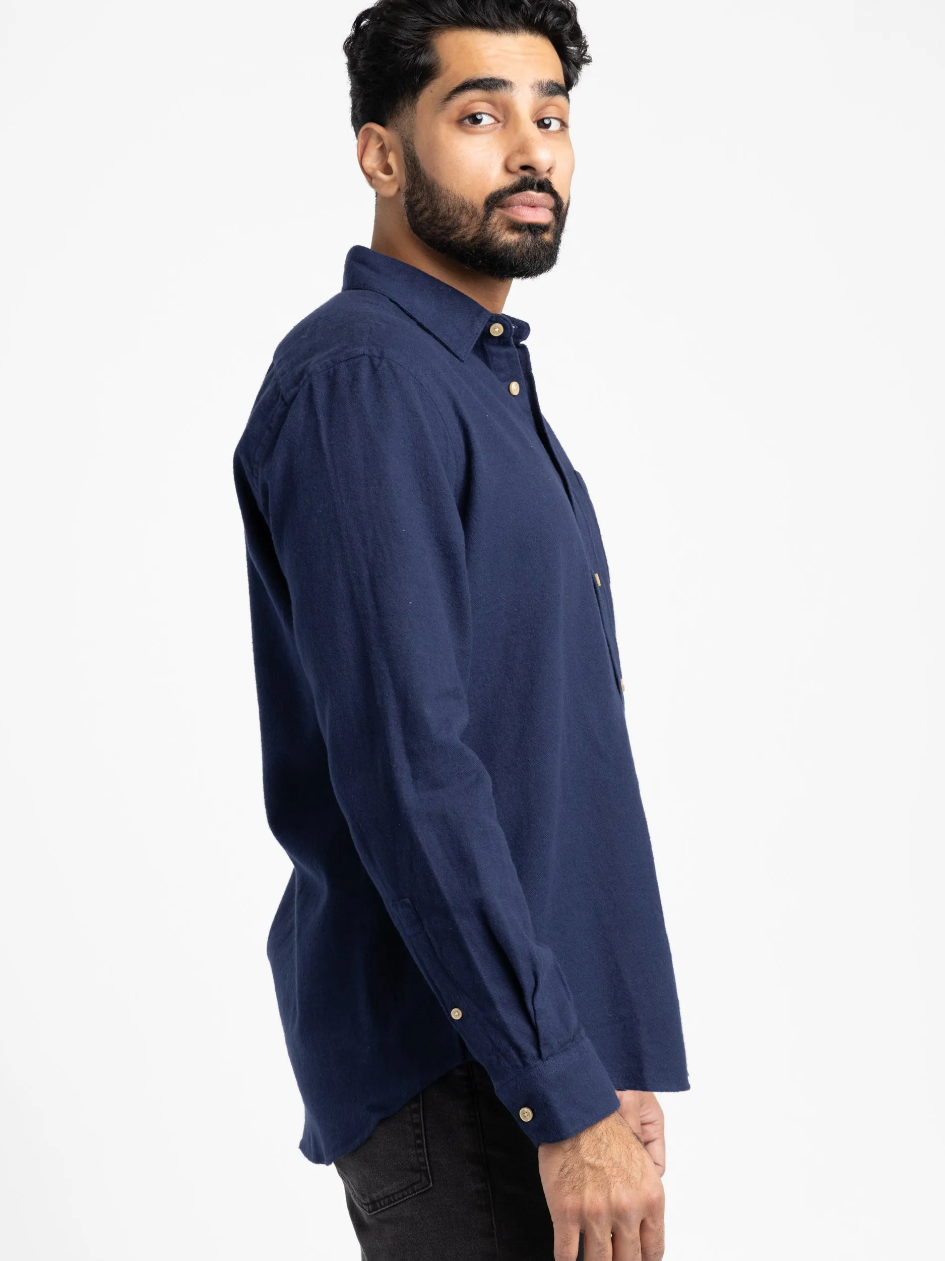 Navy Teca Flannel Shirt