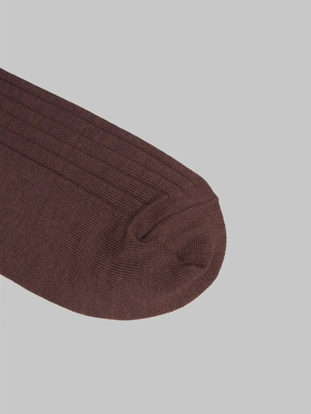 Nishiguchi Kutsushita Silk Cotton Ribbed Socks Brown