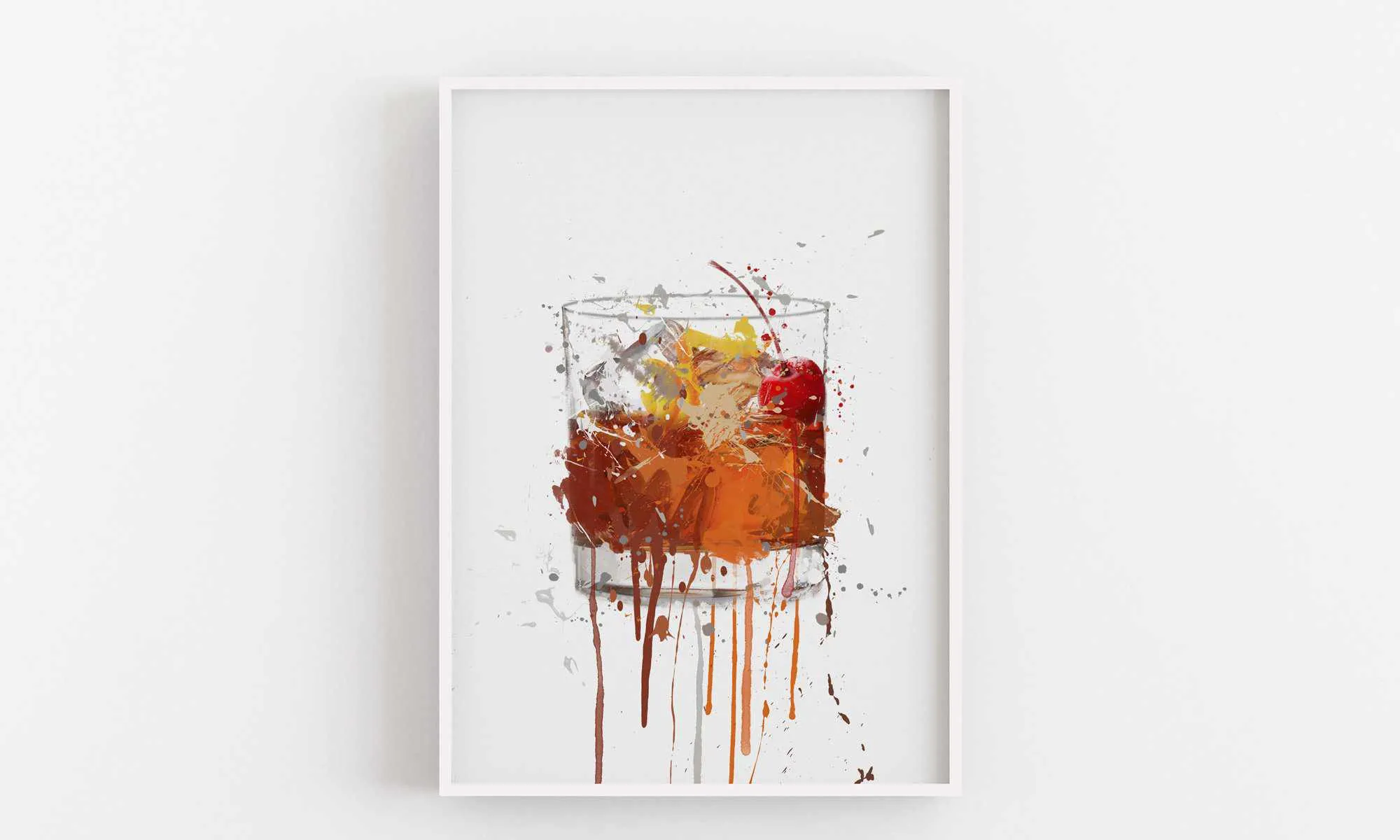 Old Fashioned Cocktail Wall Art Print