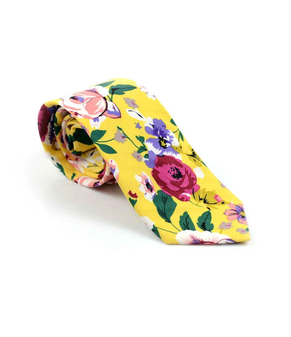 Onyx Black Floral Neck Tie