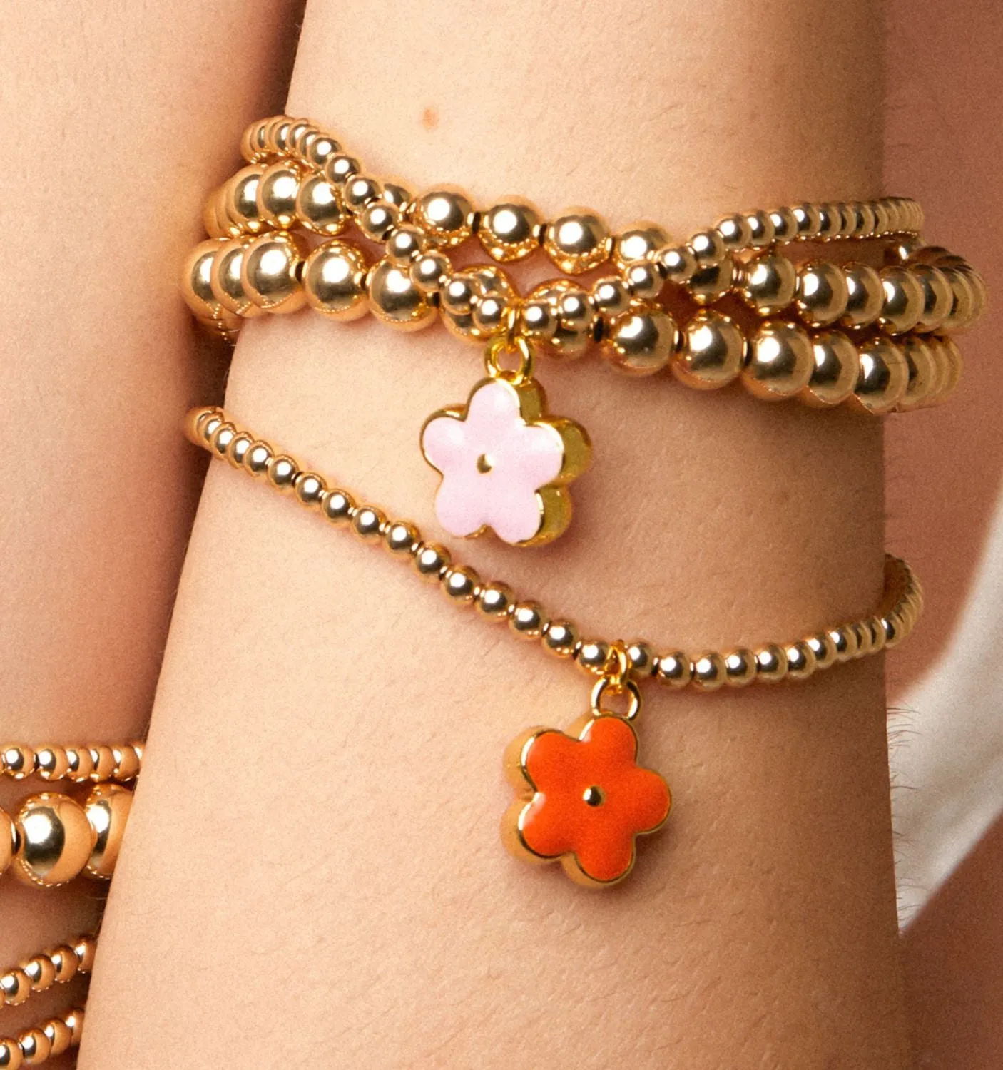 Orange Flower Bracelet