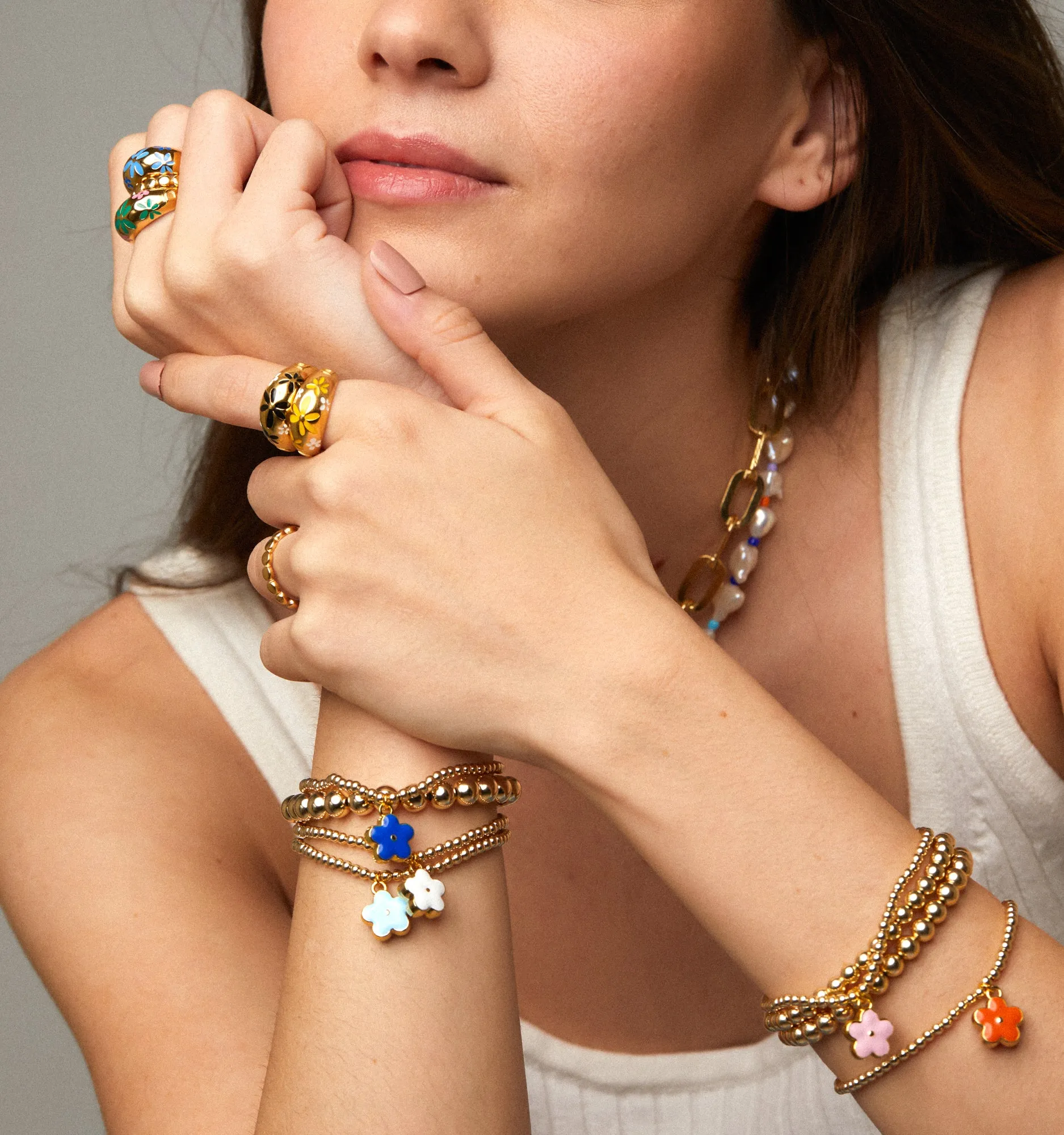 Orange Flower Bracelet