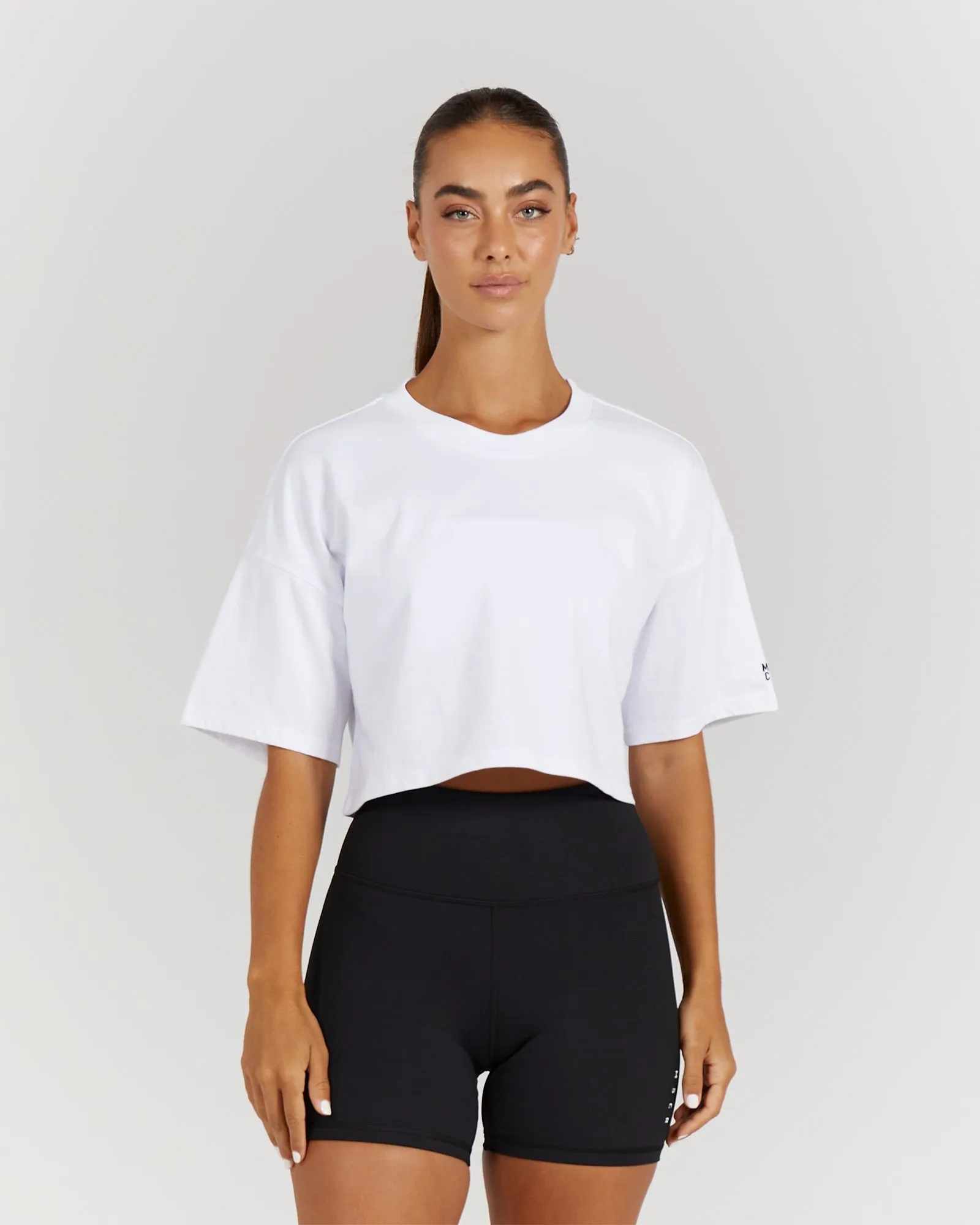 OVERSIZED CROP TEE - WHITE