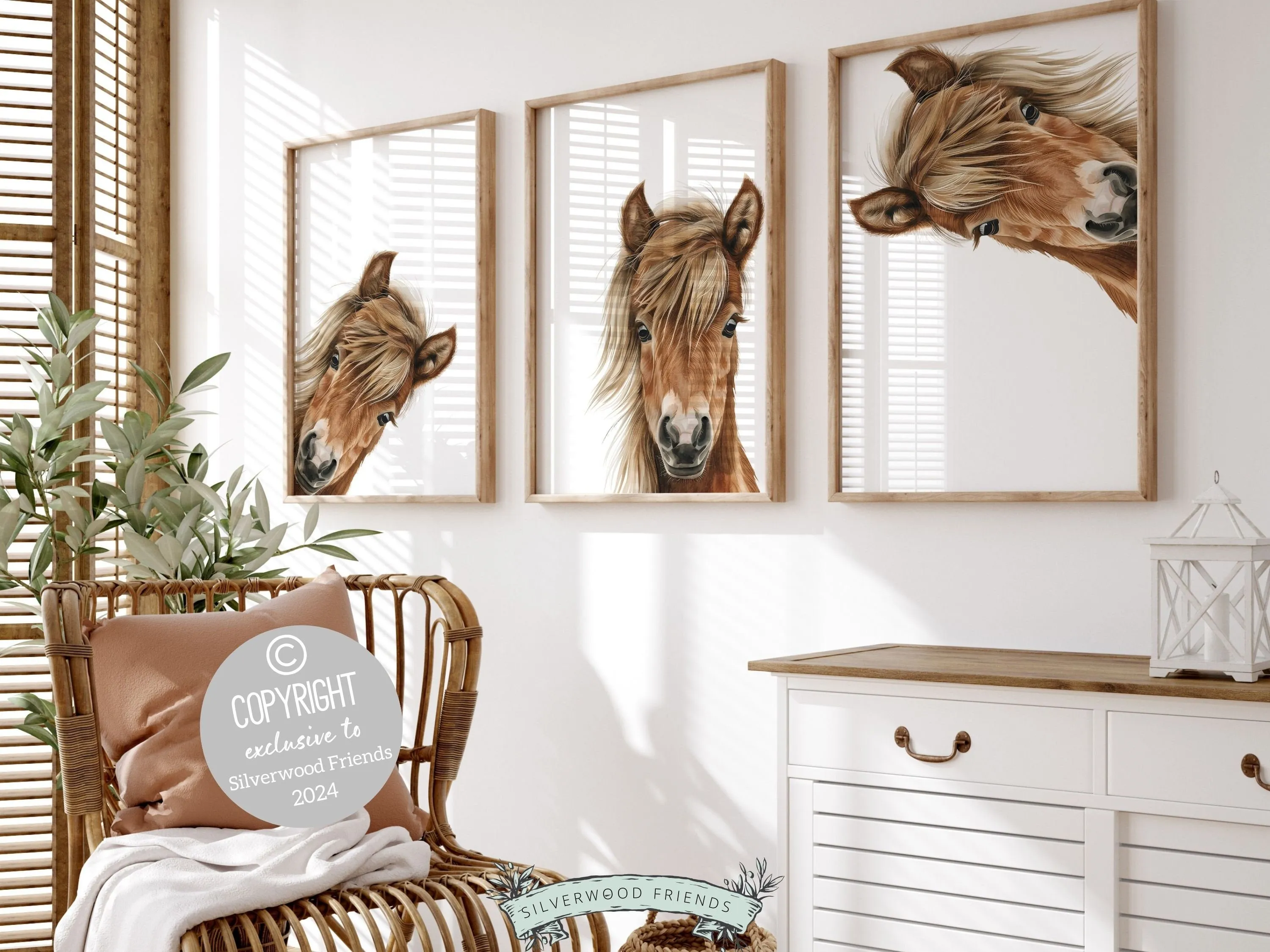 Peeking Horse Nursery Prints - 001