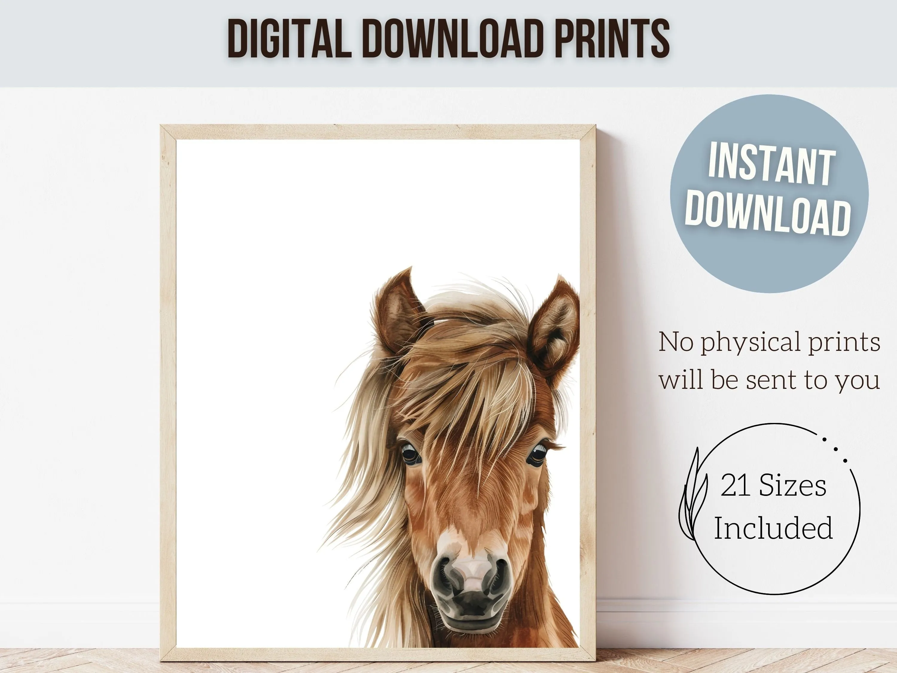 Peeking Horse Nursery Prints - 001