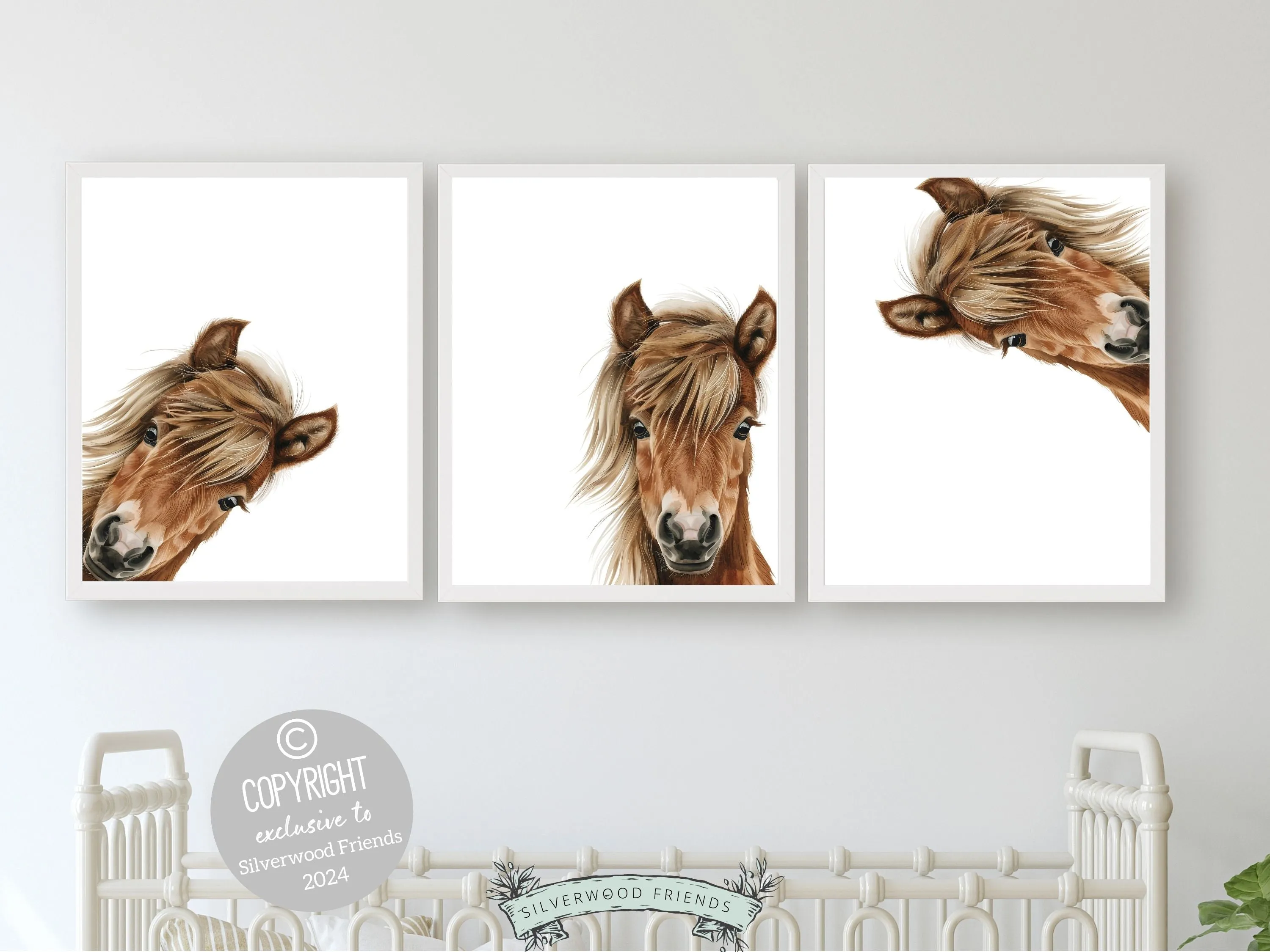 Peeking Horse Nursery Prints - 001