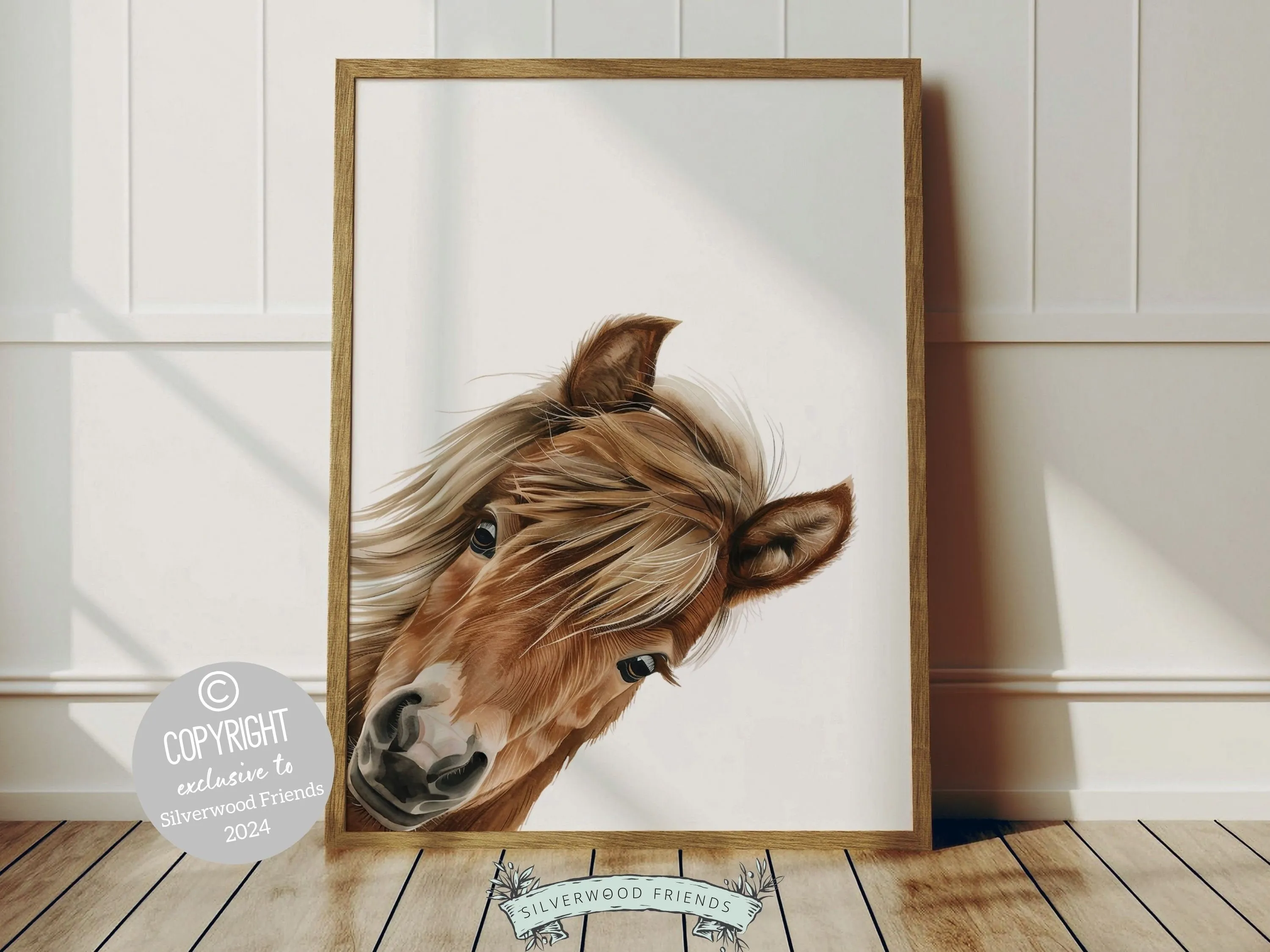 Peeking Horse Nursery Prints - 001