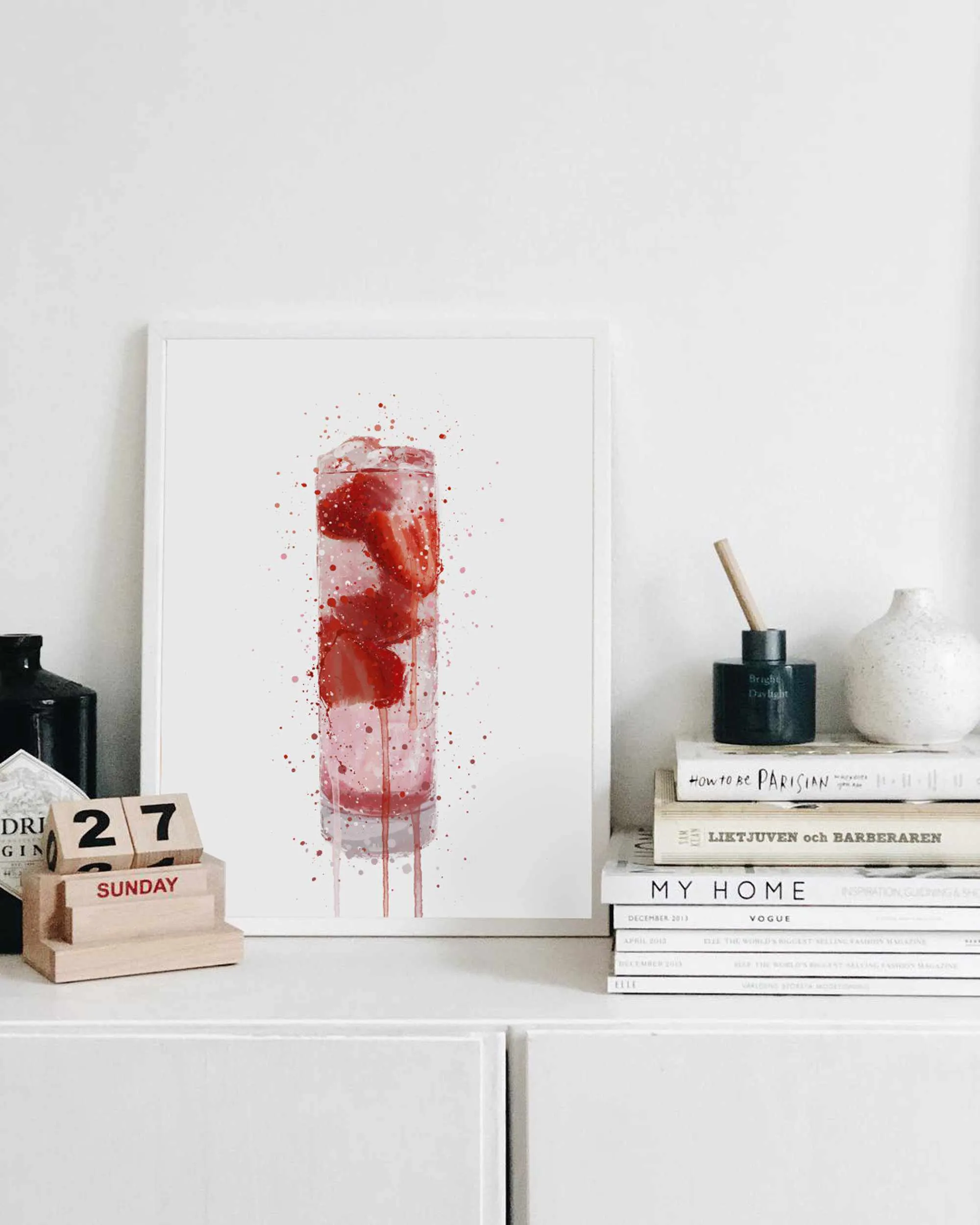 Pink Gin and Tonic Wall Art Print 'Tall'