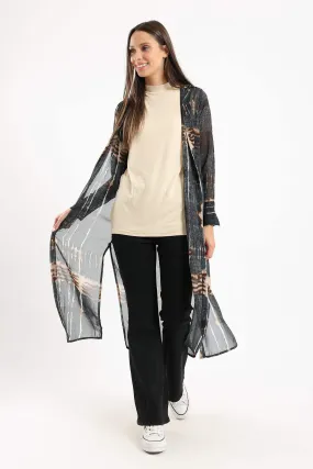 Printed Long Shirt with Slits