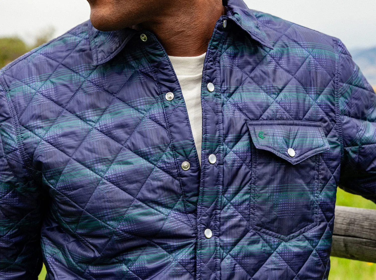 Quilted Shacket - Alamo Plaid - Navy