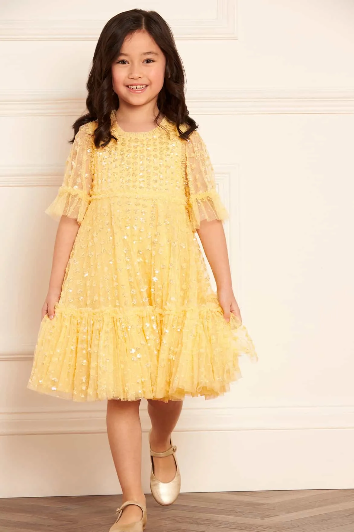 Raindrop Sequin Kids Dress