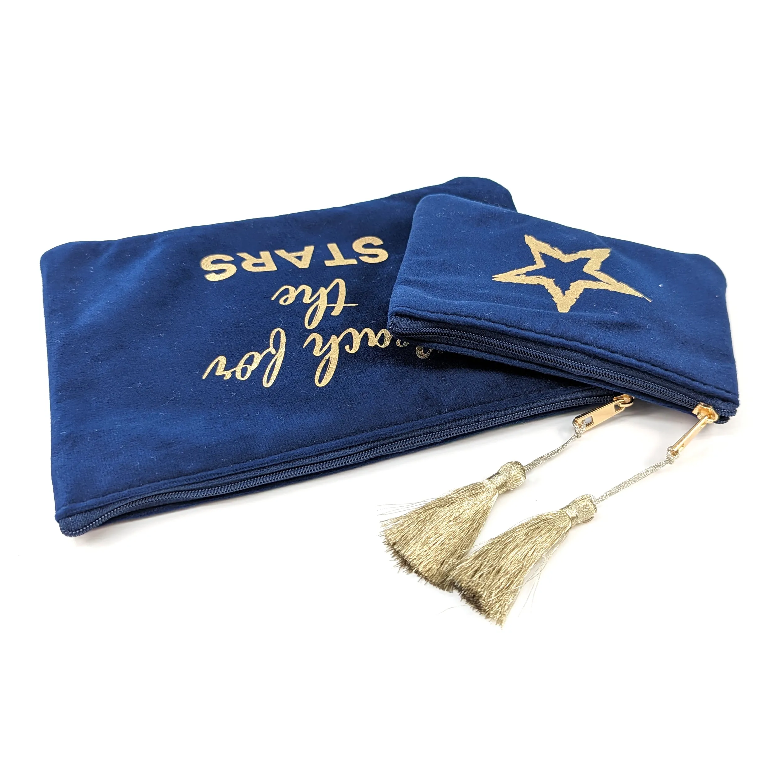 Reach for the Stars' Set of 2 Velvet Bags/Purses