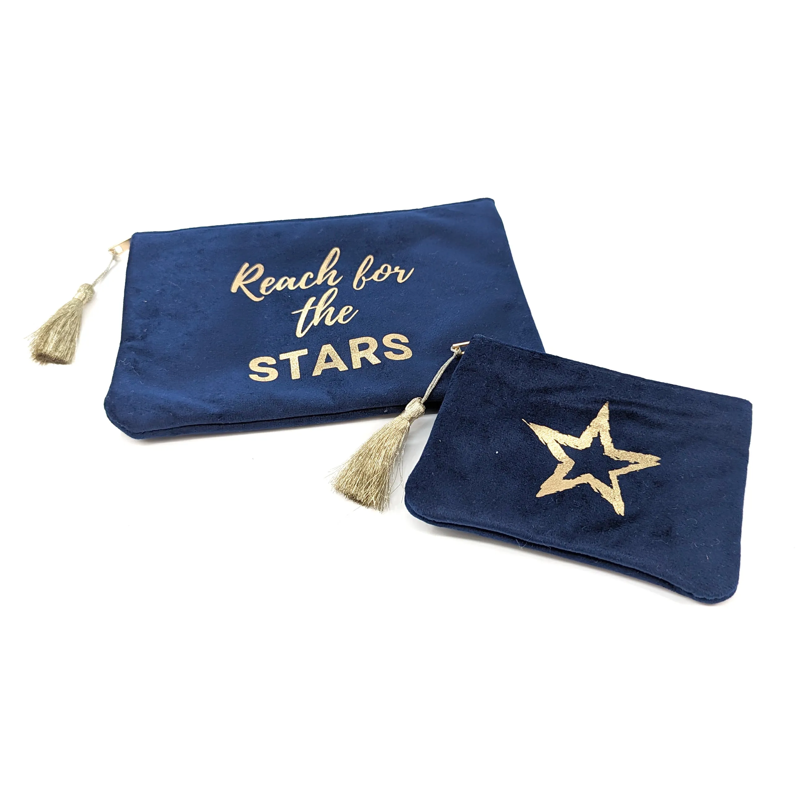 Reach for the Stars' Set of 2 Velvet Bags/Purses