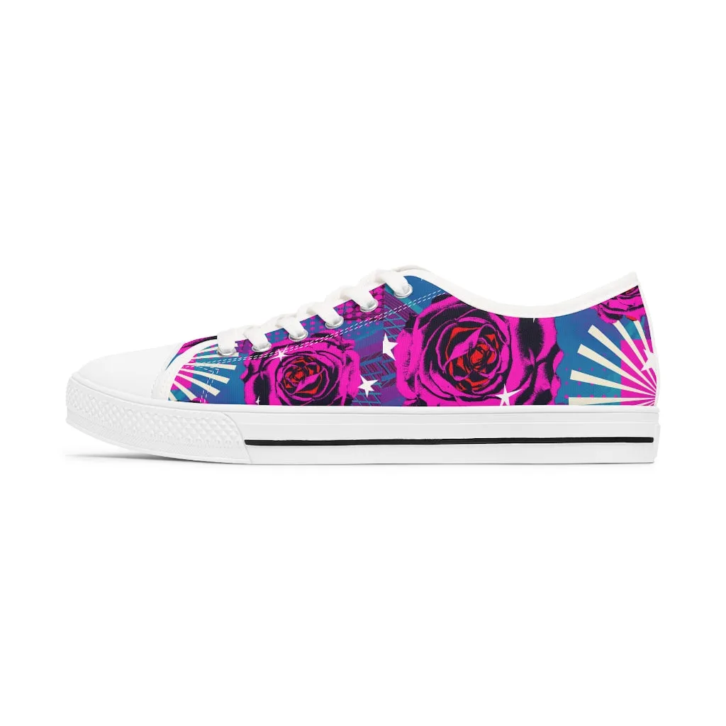 Retro rose Women's Low Top Sneakers