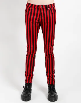 ROCKER JEAN MEDIUM BLK RED STRIPE