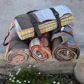 Roll-up Picnic Blanket with Handle in 100% Recycled Wool