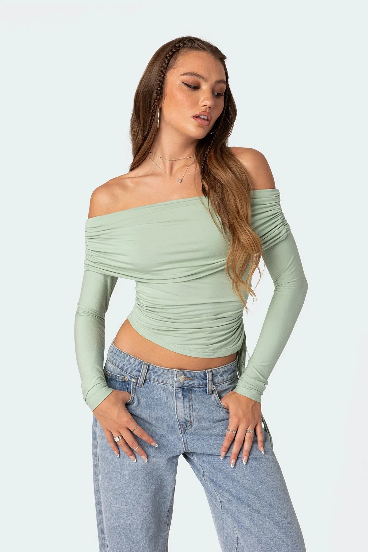 Ruche & Wrap Drawstring Top