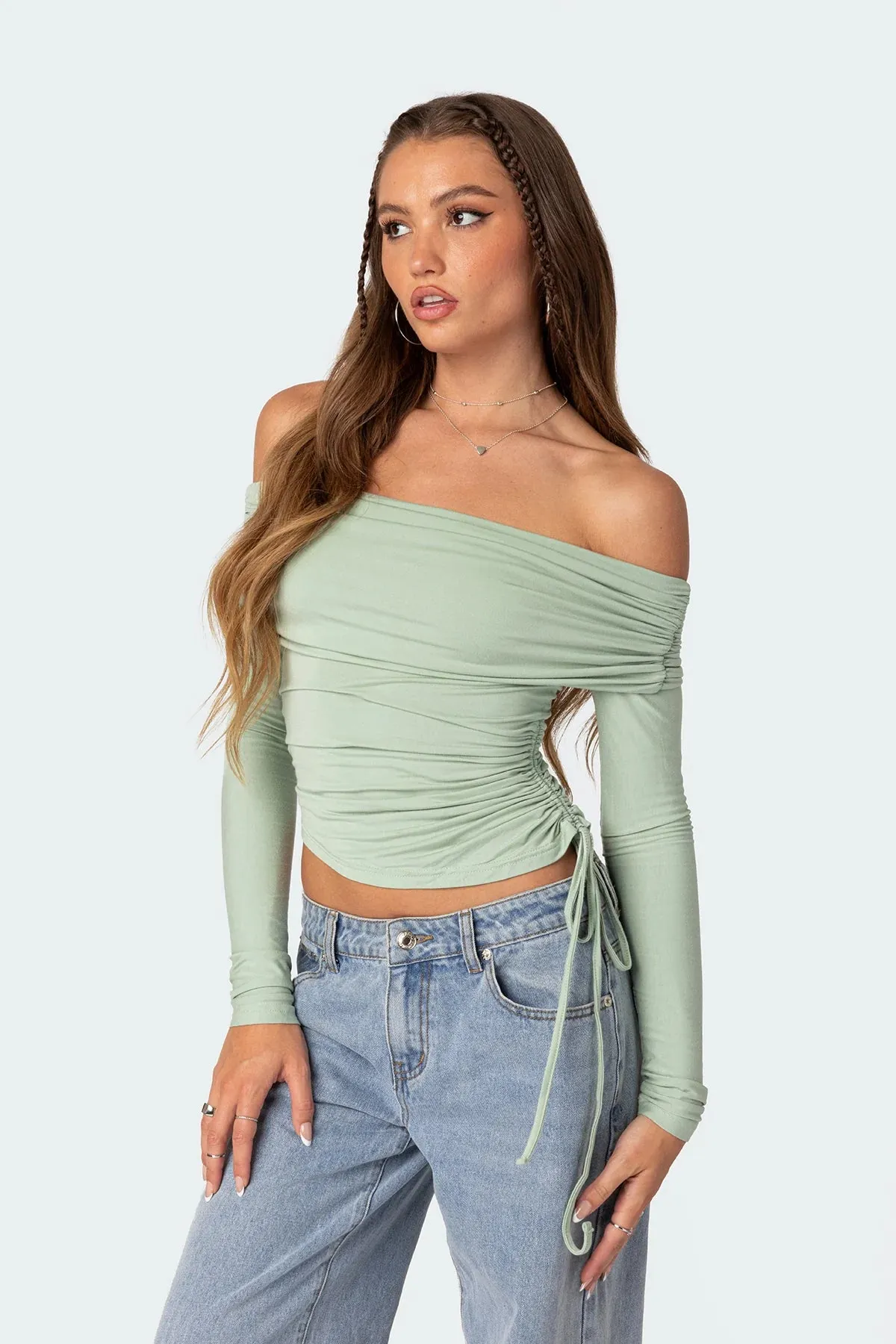 Ruche & Wrap Drawstring Top