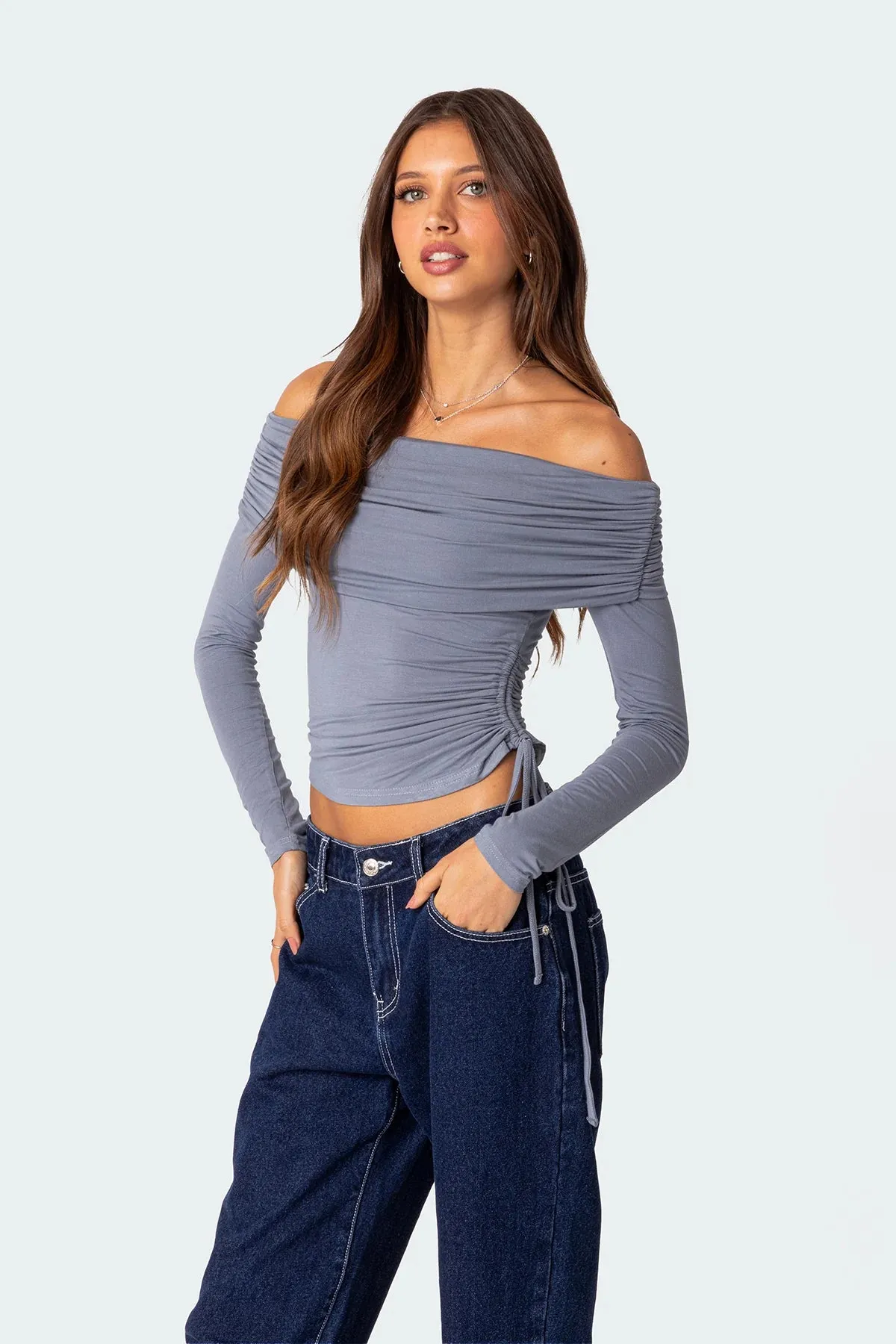 Ruche & Wrap Drawstring Top