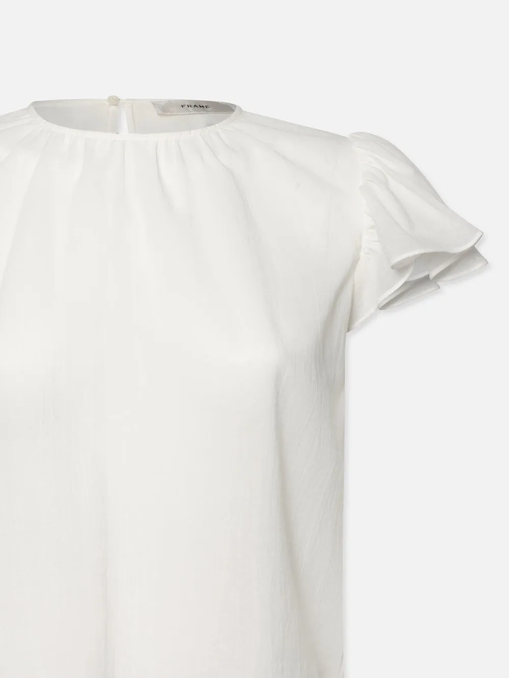 Ruffle Sleeve Blouse -- White