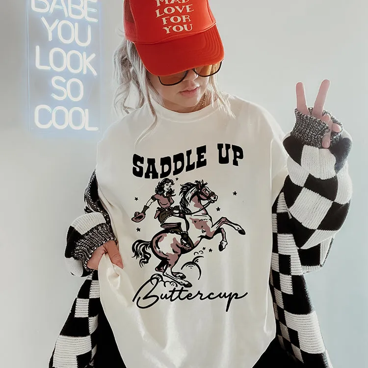 Saddle Up Buttercup Western Graphic Tee (Wholesale)