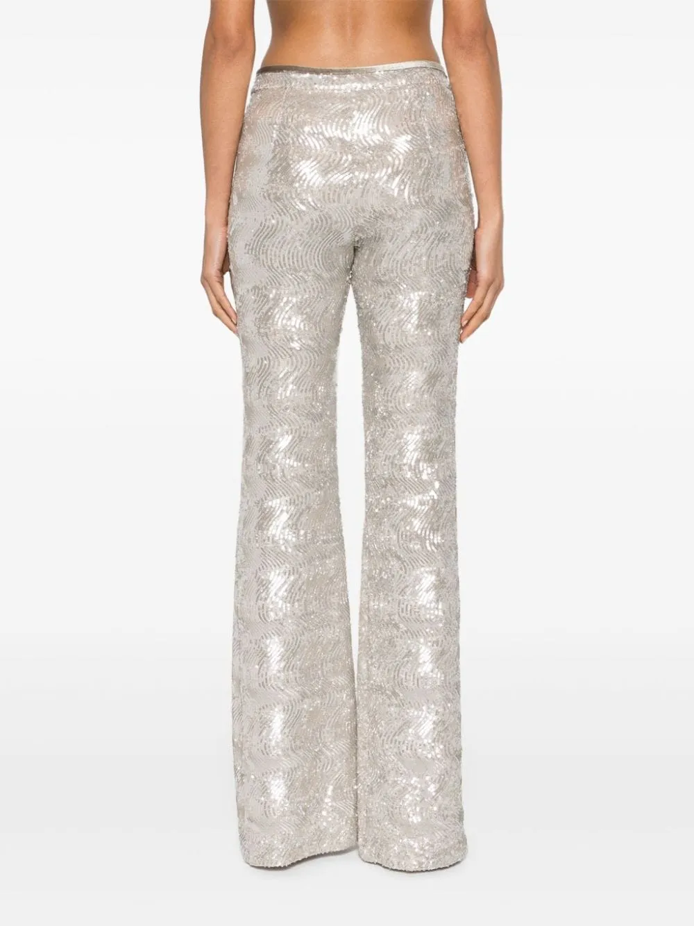 SEQUINED FLARED TROUSERS