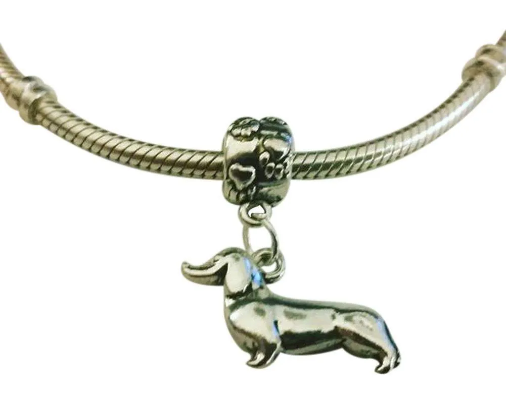 Silver Dachshund Charm - Doxie Charm