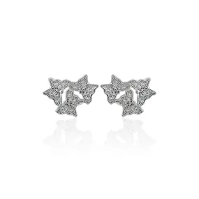 Silver "The Sparkling Butterflies" Girls Earrings