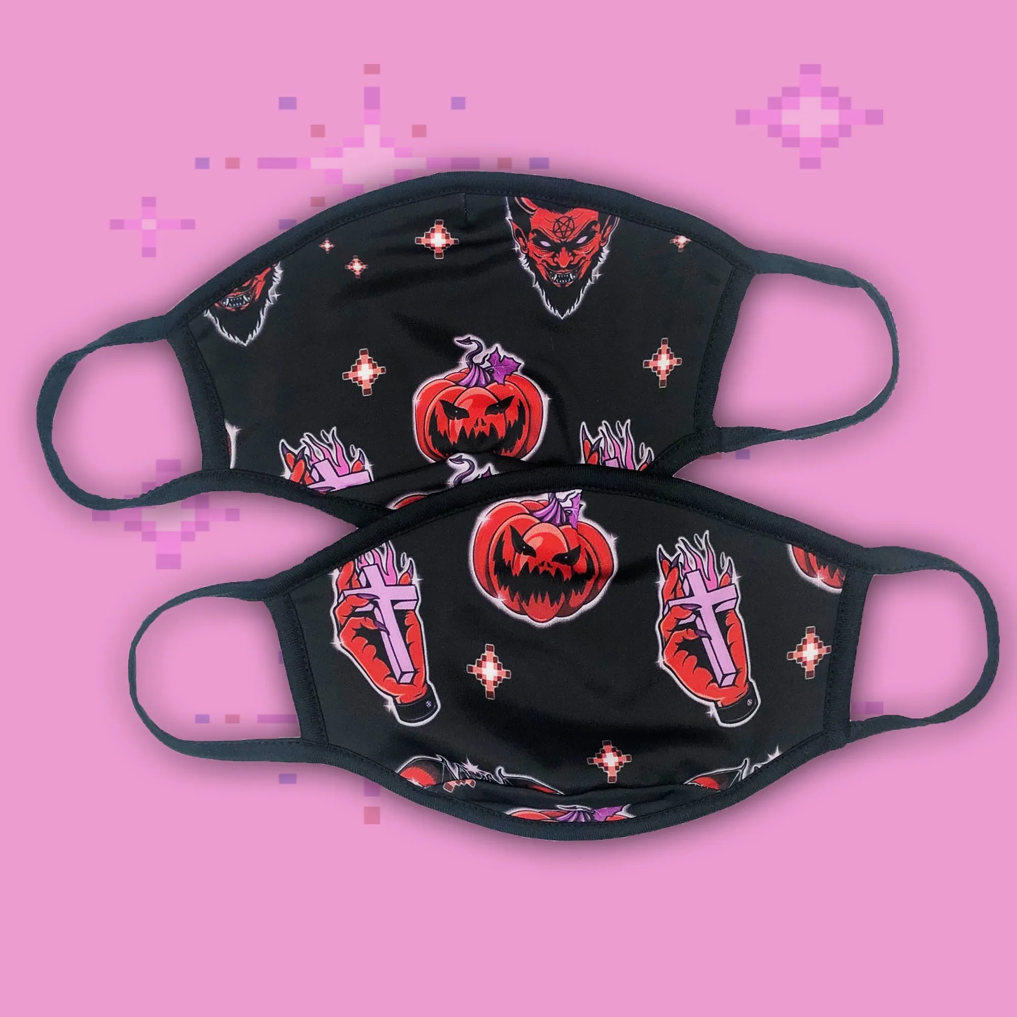 Spooky Devil Print Mask