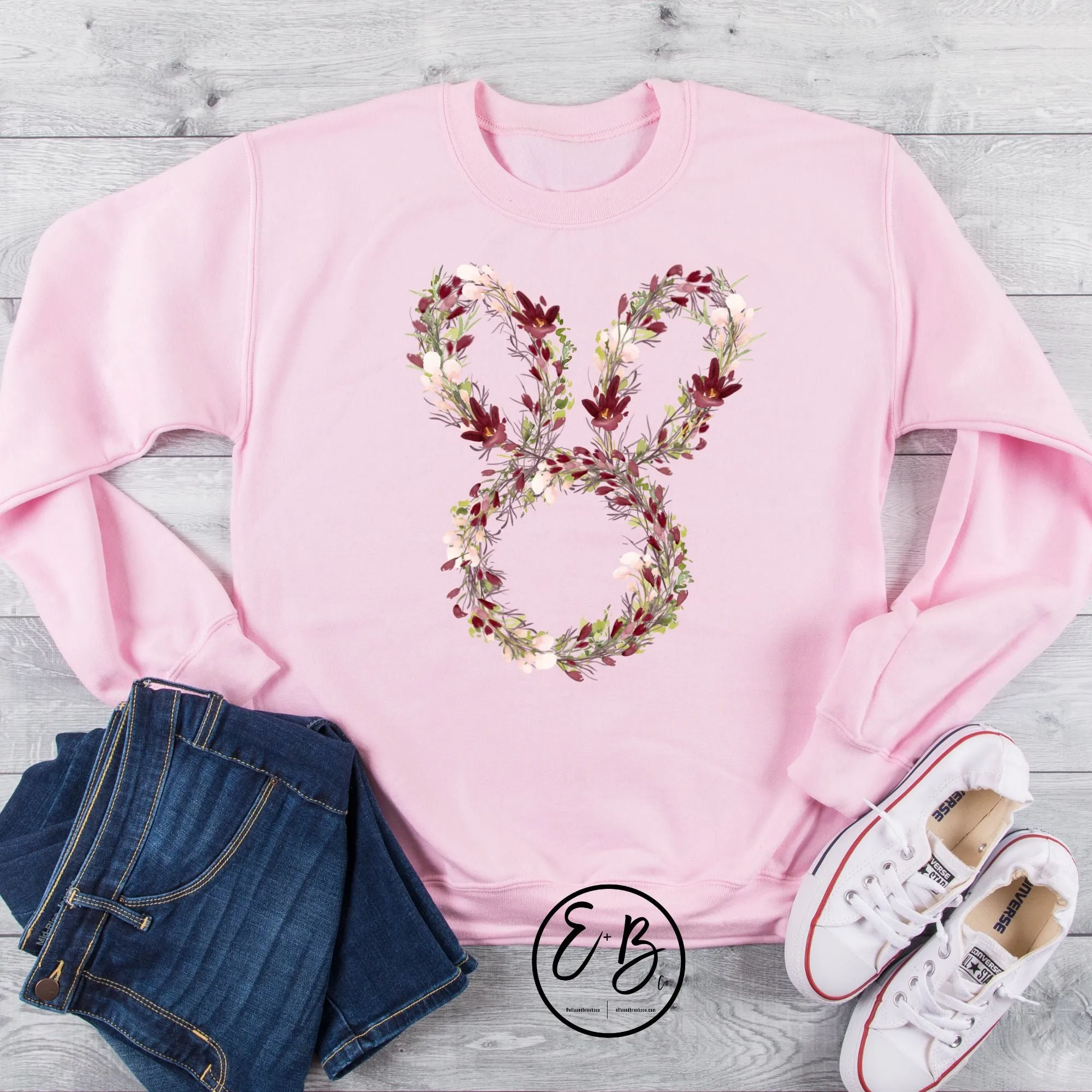 Spring Floral Easter Bunny Sweatshirt