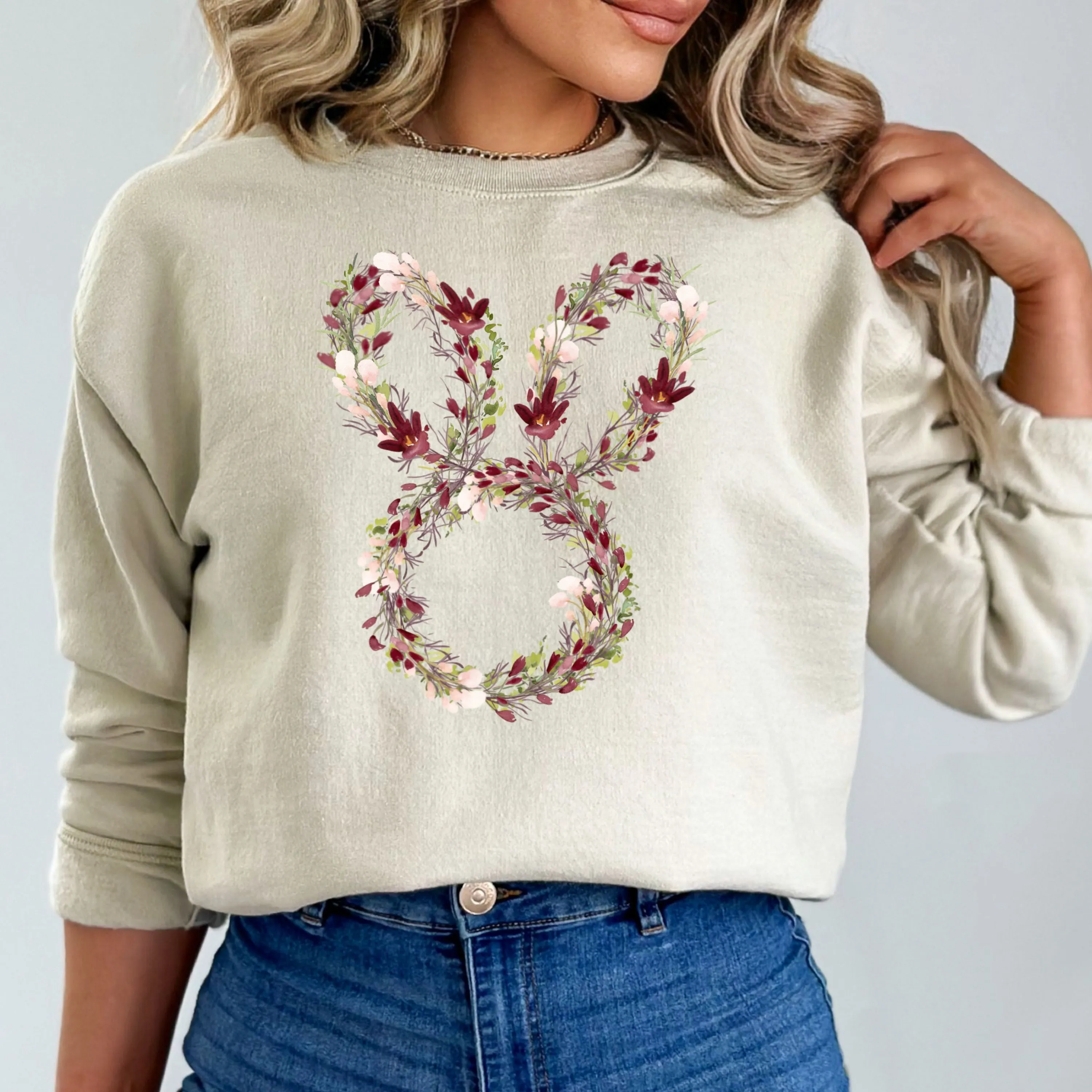 Spring Floral Easter Bunny Sweatshirt