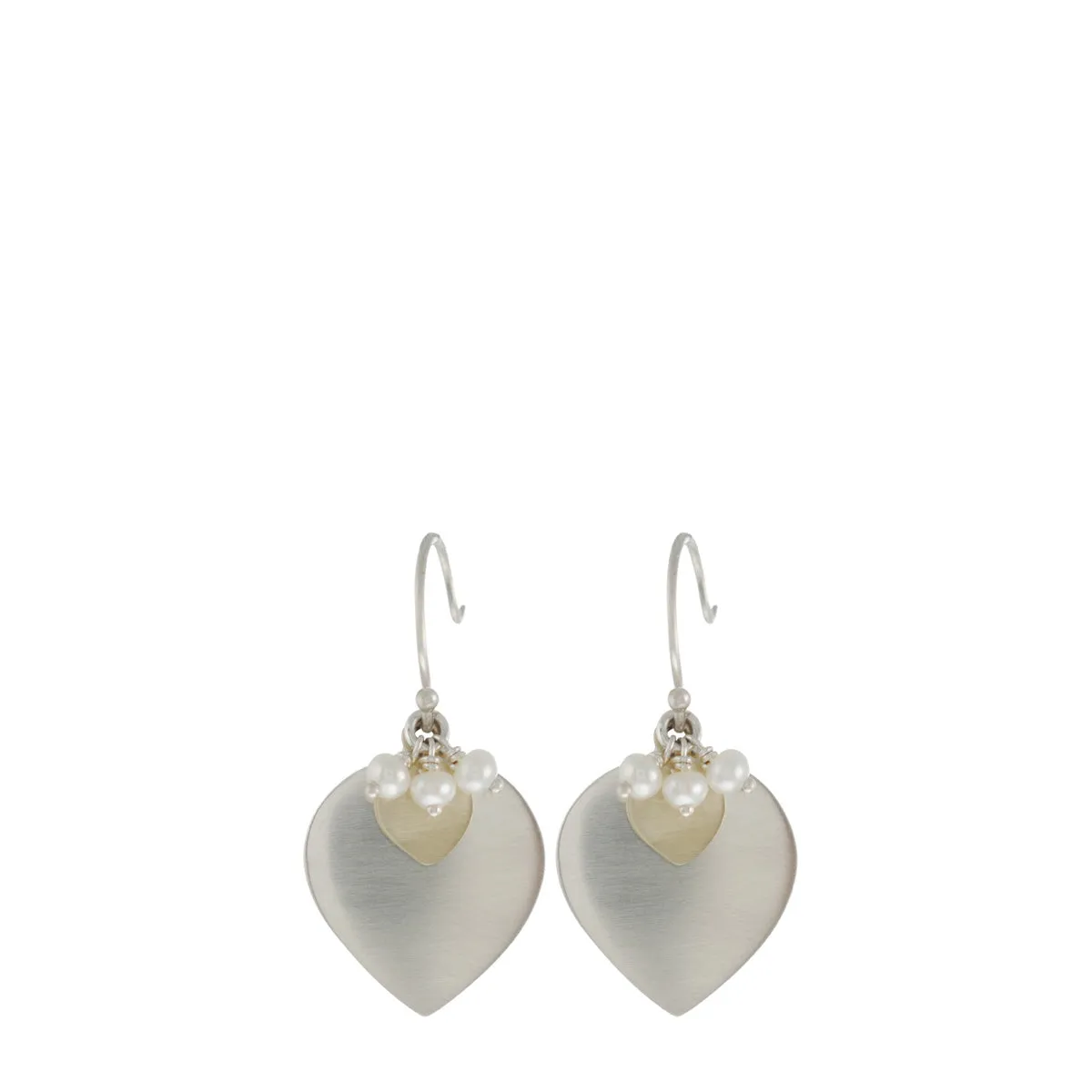 Sterling Silver & 10K Gold Lotus Earring with Pearl