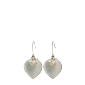 Sterling Silver & 10K Gold Lotus Earring with Pearl