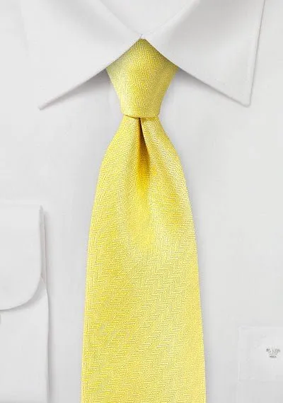 Sun Yellow Herringbone Necktie