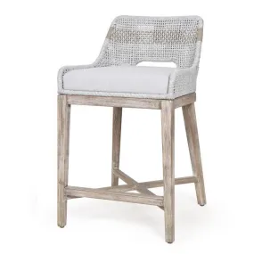 Tapestry Counter Stool in Taupe & White Flat Rope